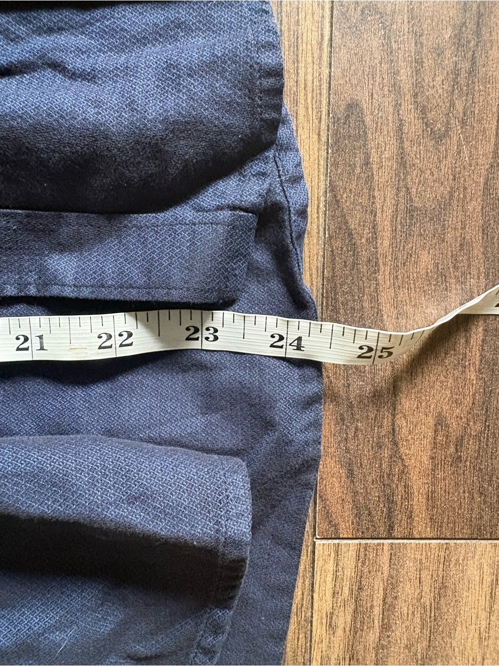Burberry Navy Long-Sleeve Button-Down Shirt with Plaid Trim - Picture 3 of 6